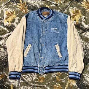Vintage Hooters Denim Jacket Hooters Embroidered Denim Varsity Bombed Jacket